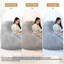 Oversized Large Round 5 Foot Giant Foam Filled Faux Rabbit Fur Bean Bag Sofa with Soft Removeable Cover-2119091938