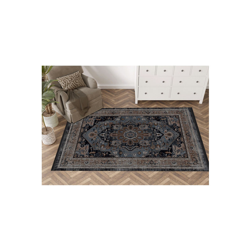 Tapis décoratif lavable à la machine beige, Tapis de couloir 3 pi 3 po x 6 pi 7 po inclus