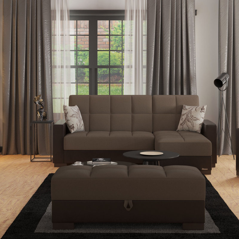 Repose-pieds avec rangement Primenest Nimbusflow, Marron foncé