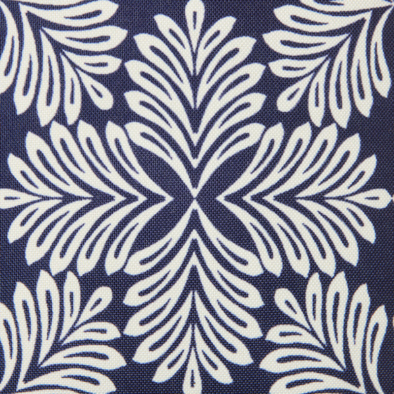 MARTHA STEWART Tulum Indoor Outdoor Lumbar Pillow 2-Pack Set, 18", Square, 18"H x 18"W, Navy Blue