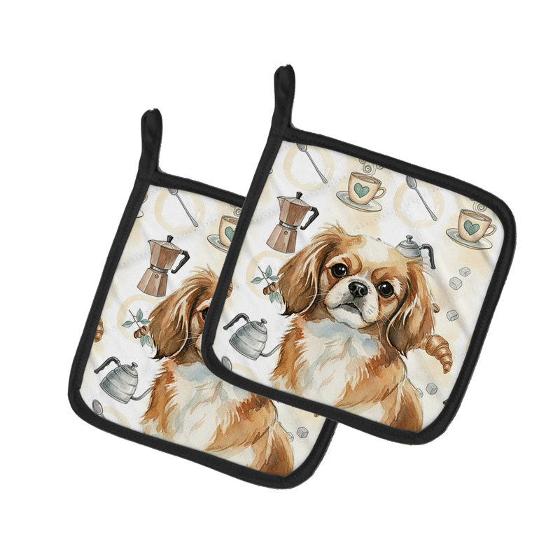 Paire de porte-cafetières Tibetan Spaniel