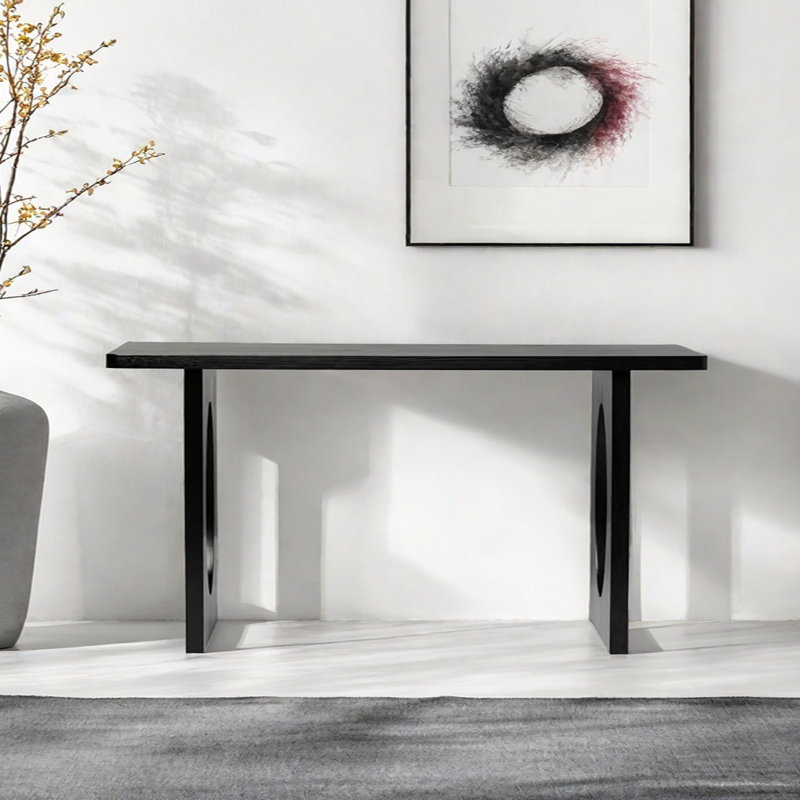 Console rétro minimaliste, H 33,46 po x l 78,74 po x P 12,99 po