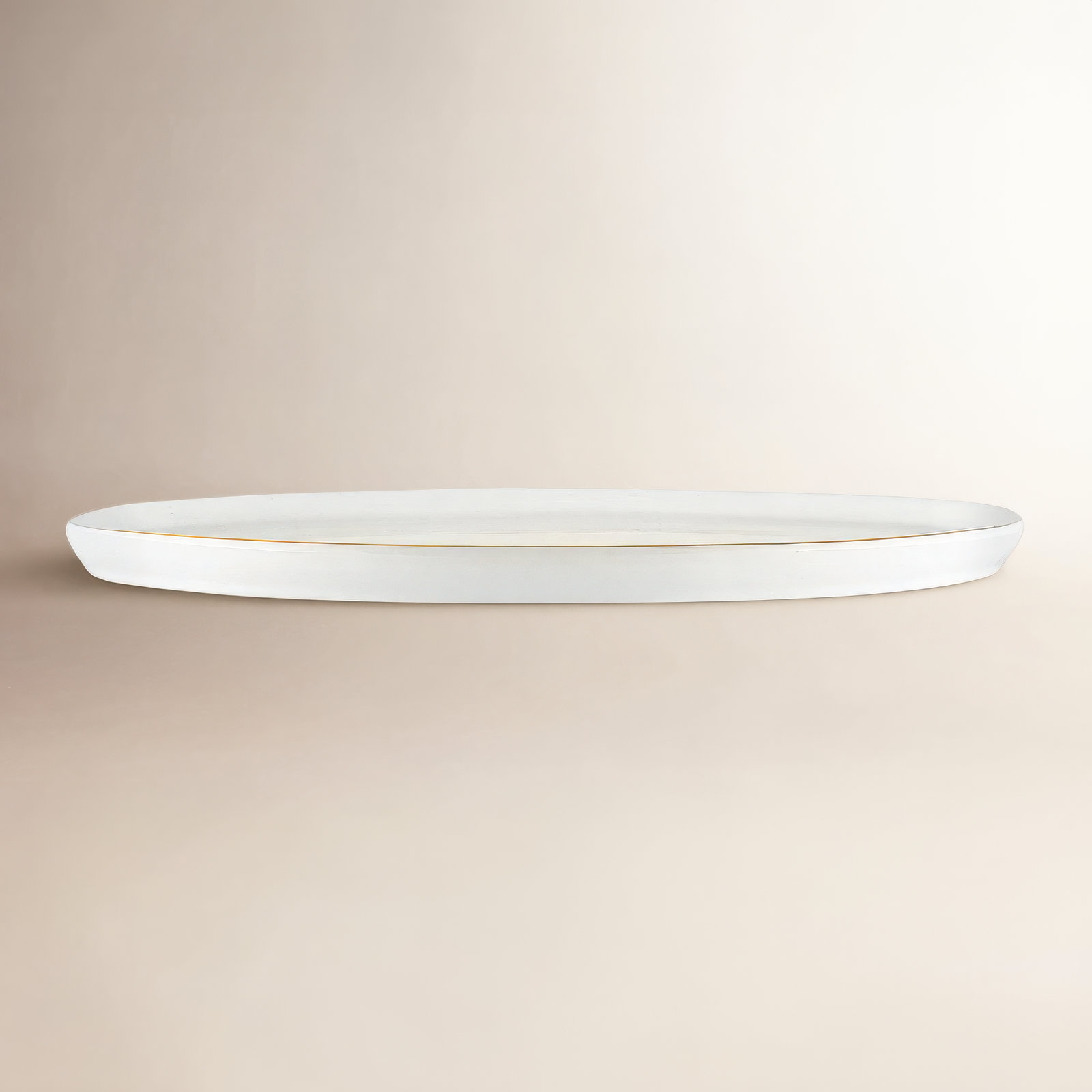 Canvas Home Abbesses Colored Rim Porcelain Serving Platter, Gold Rim