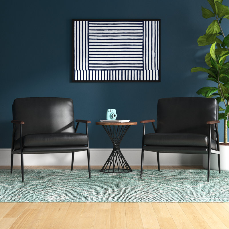 Avers Faux Leather Armchair, Black Faux Leather