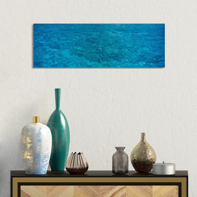 Elevated View Of Rippled Water In Caribbean Sea by Panoramic Images - Wrapped Canvas Panoramic Print