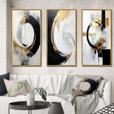 New Balance Dreams Wall Art, Gold Black Abstract - New Balance Dreams Abstract Gold And Black I