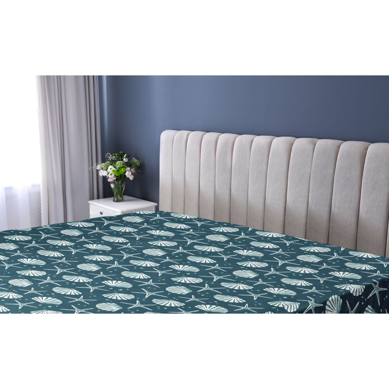 Drap-housse bleu marine Ambesonne, Drap-housse de taille simple