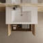 Meuble-lavabo simple 48 po avec plateau en pierre blanc brillant, 3 tiroirs, 2 portes, moderne