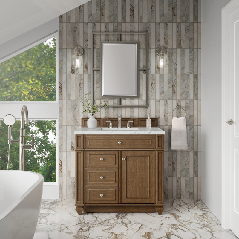 Bristol 36'' W Single Vanity, Saddle Brown, Ethereal Noctis, 8" Widespread