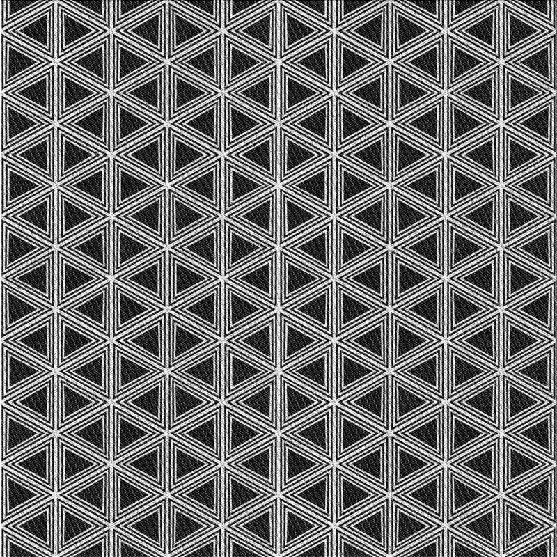 Tapis décoratif géométrique noir Schueler, Carré 7 pi