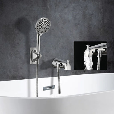 Wall Tub Spout with Diverter and Handshower