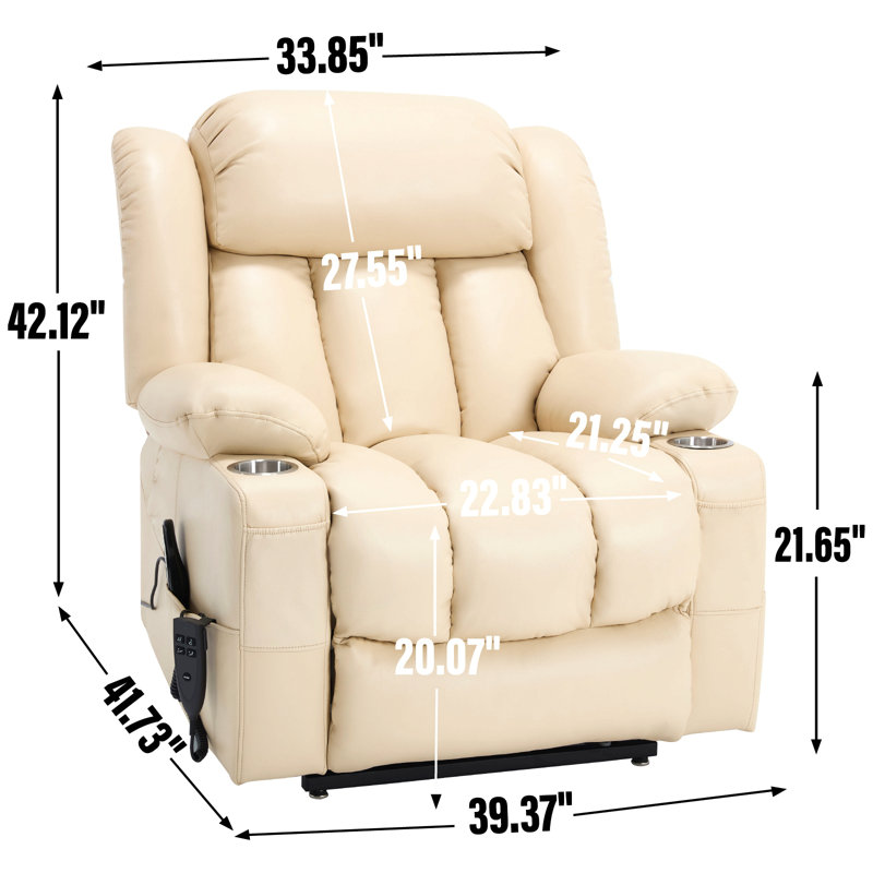 Fauteuil inclinable à deux moteurs Leatherair Infinity, Beige