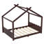 Lit double pleine grandeur avec lattes de soutien, structure en bois massif, aucun sommier requis, lit de plancher pour enfants avec structure ouverte, espresso-545092505-545092506