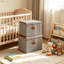 Ensemble de 2 bacs de rangement pliables avec couvercle et poignée avant, panier de rangement en tissu de grande capacité pour les vêtements, la literie, les serviettes, les livres et les articles divers, boîte de rangement empilable pour la chambre à coucher, le placard, le salon-908230011