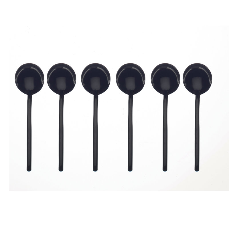 MEPRA Due 6-Piece Coffee Spoon Set, Black Gold