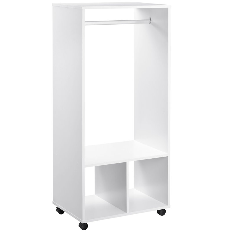 60cm Adjustable Portable Wardrobe, White