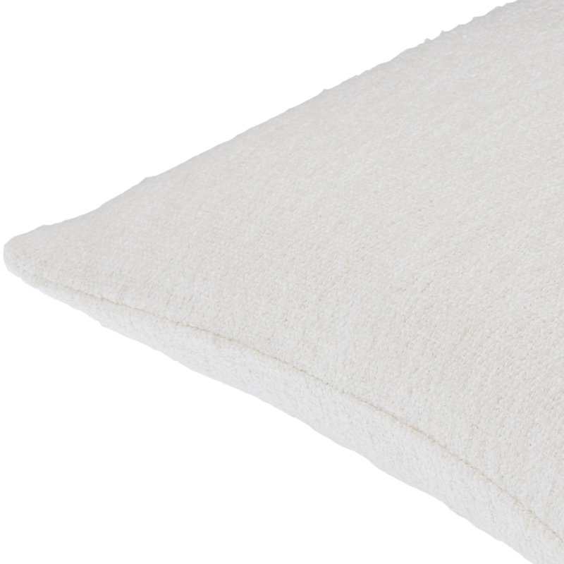 Ivory Square Polyester Throw Pillow, 18" x 18"