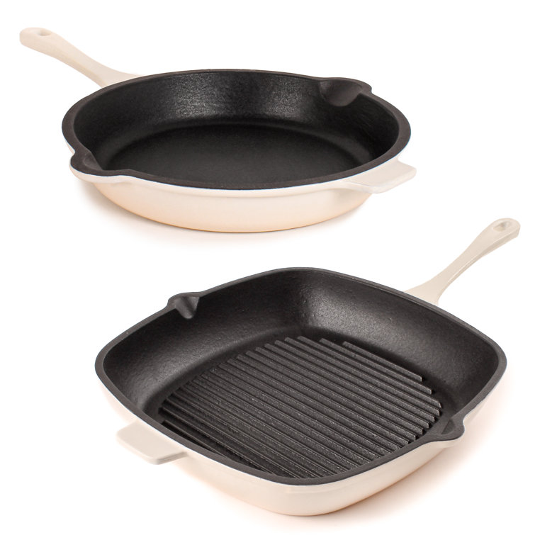 Neo 2pc Cast Iron Set 10 Fry Pan & 11 Grill Pan Set Oyster - The WiC  Project - Faith, Product Reviews, Recipes, Giveaways