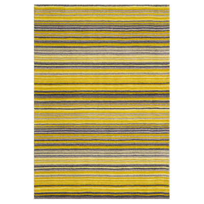 Tarren Handwoven Wool Yellow Striped Area Rug