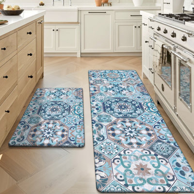 Tapis de cuisine antidérapant et antidérapant Alishia (ensemble de 2)