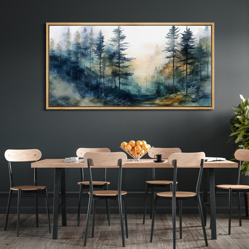Woodland Forest Landscape " Mystical Forest Path Watercolor Landscape Retro Hanging Painting Extra Large Artwork Pictures "