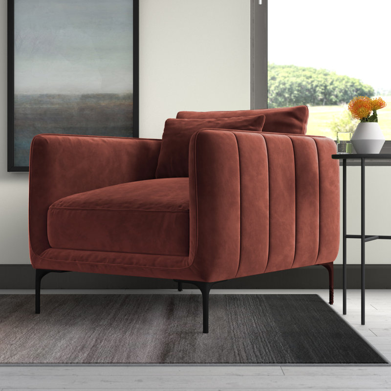 Rae Upholstered Armchair, Falkirk Reddish Brown Velvet
