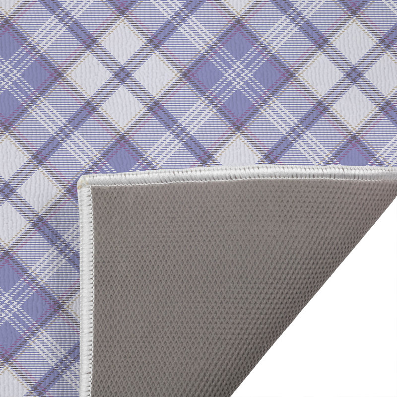 Diamond Plaid Outdoor Doormat, Purple, 17'' W x 24'' L