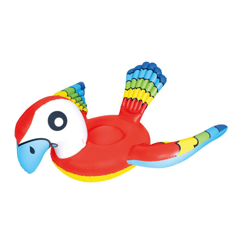 87" Red And Blue Jumbo Parrot Ride-On Inflatable Swimming Pool Float
