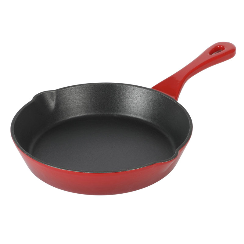 Crock-Pot 8 Inch Enamel Cast Iron Skillet - Gradient Red