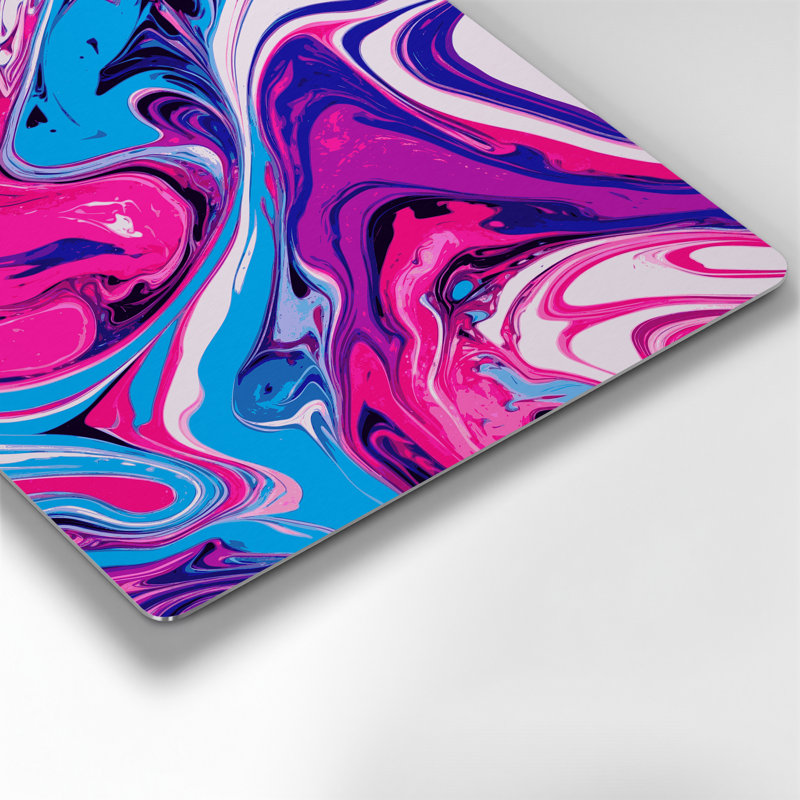 Art abstrait abstrait en métal rose 29, H 8 po x l 10 po