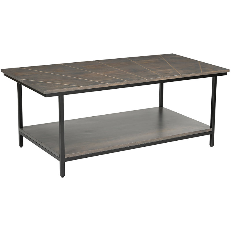 Anjanet Four Leg Coffee Table, Dark Brown Wood