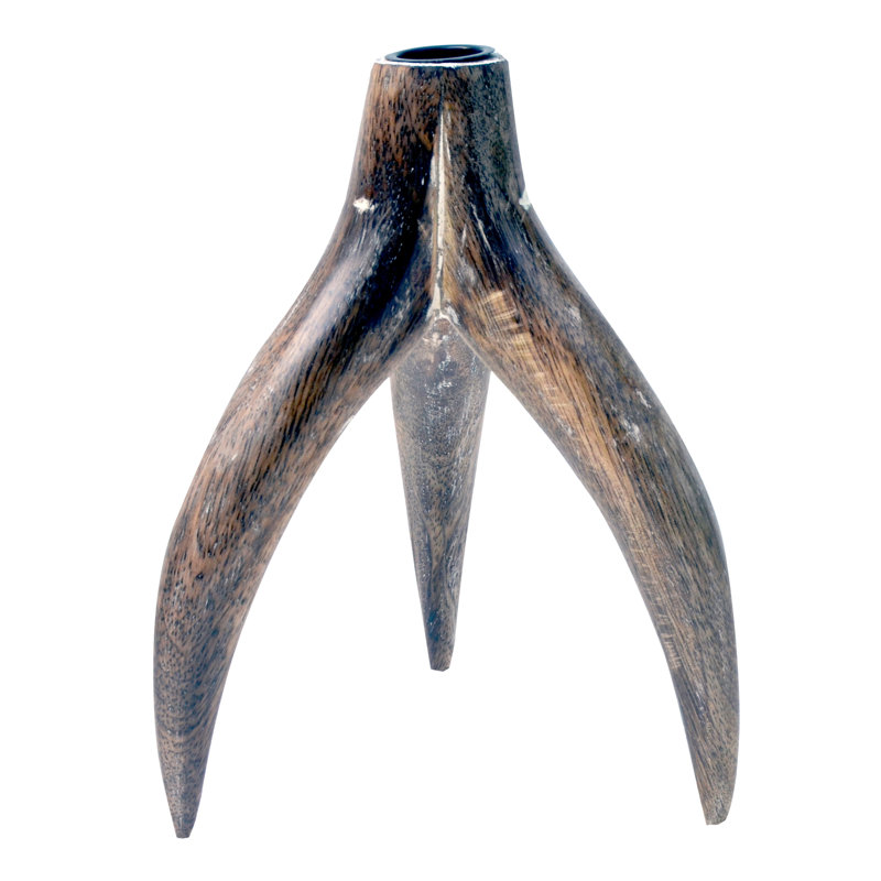 7.5'' H Wood Tabletop Candlestick