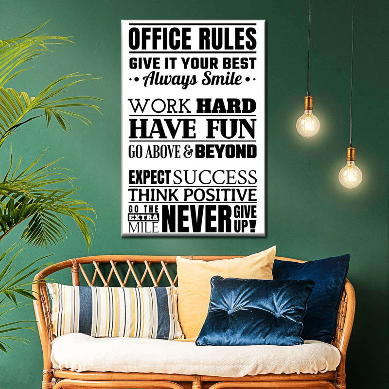 " Fun Office Rules Multi Panel Canvas Canvas Print " by HomeyNotes Studio, 24" H x 16" W x 1.25" D
