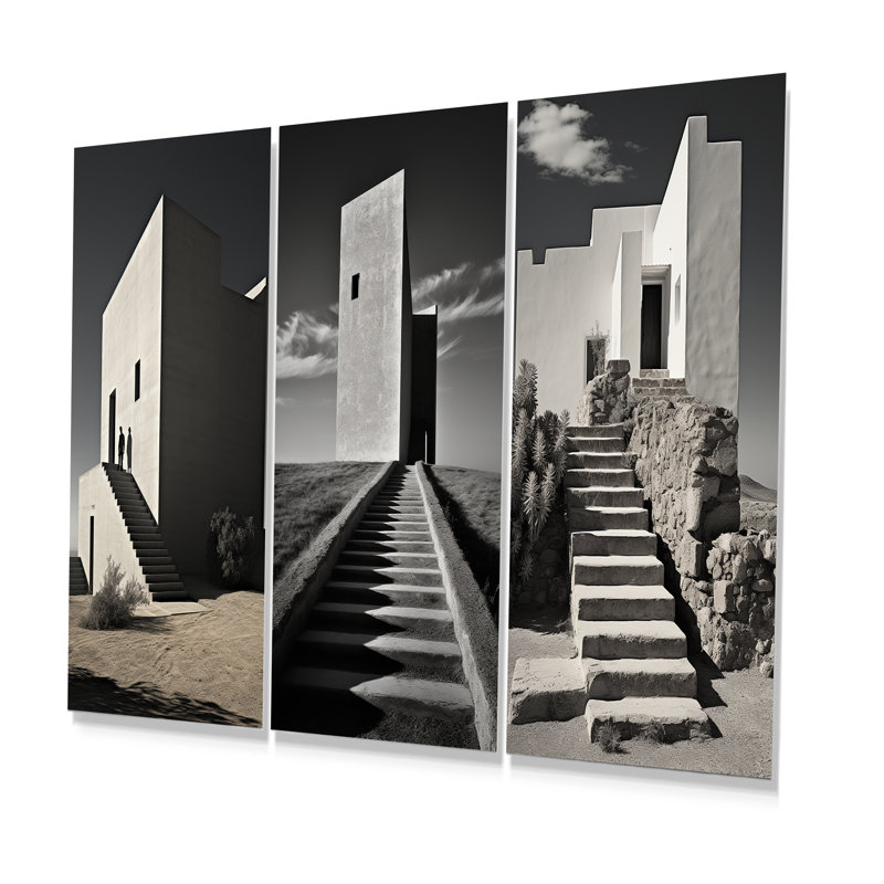 Photo de tours noir et blanc - ensemble de 3 impressions sur métal, H 28 po x l 36 po