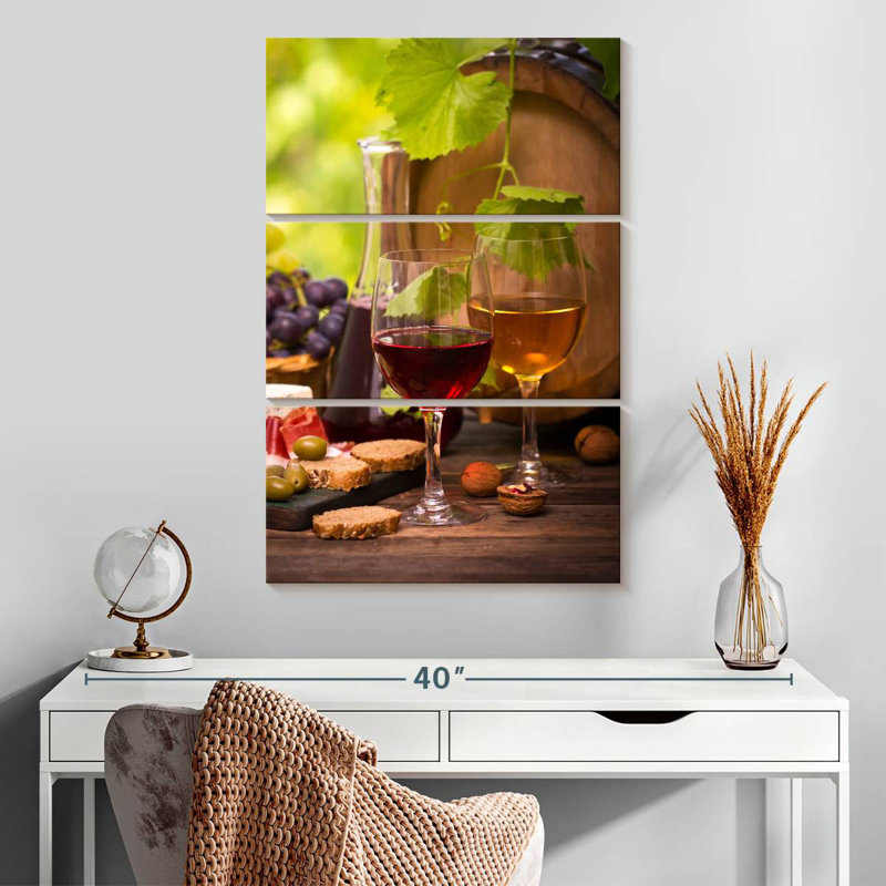 Wine Cheese And Bread, H 32" x l 20"