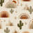 Desert Wallpaper Cactus Removable Rainbow Wall Mural