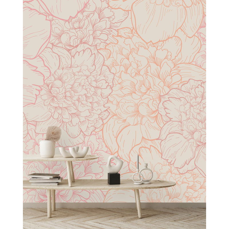 Peel & Stick Floral Wall Mural, 8.33' W x 8.33' L