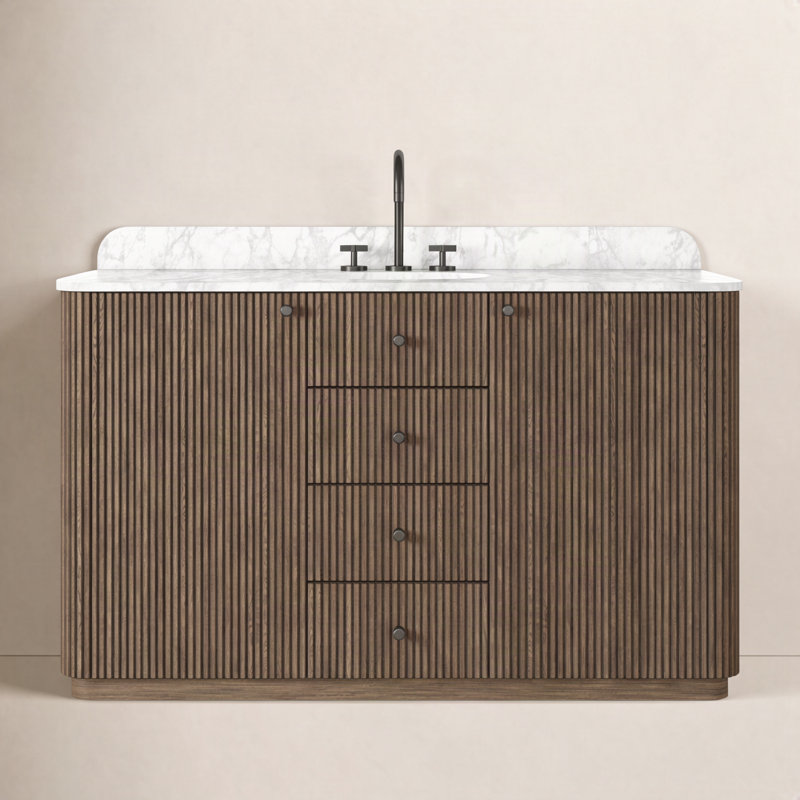 Malden Single Wide Vanity-Satin Espresso Oak
