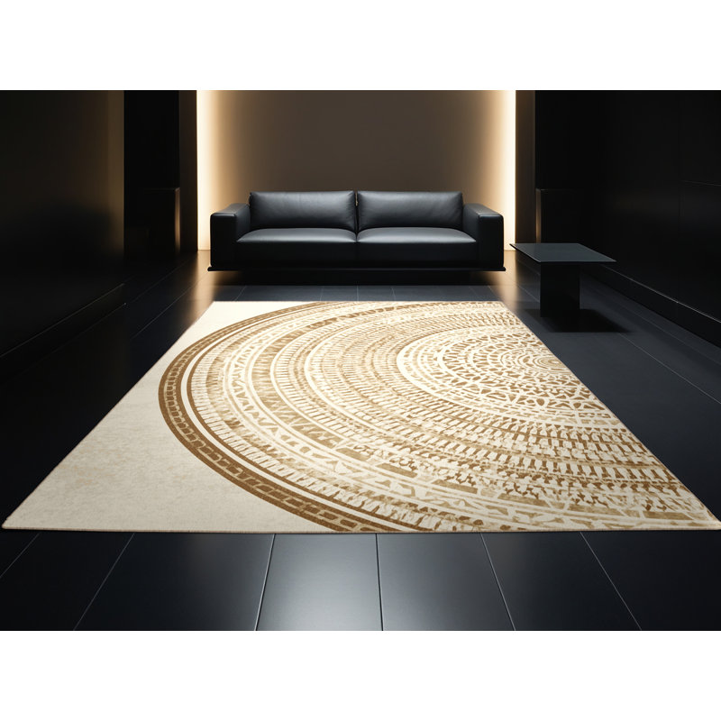 Tapis moelleux moelleux d'inspiration mondiale Eberhard, 6 po de diamètre