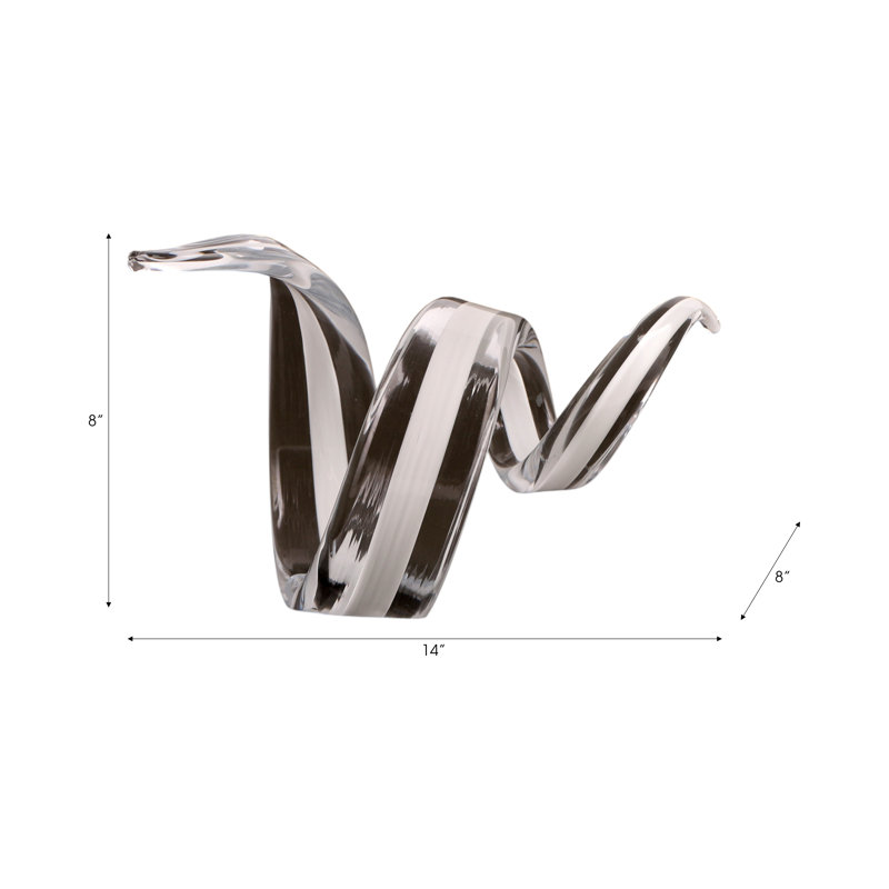 Sagebrook Home 14" Newtok Long Glass Ribbon Statuary