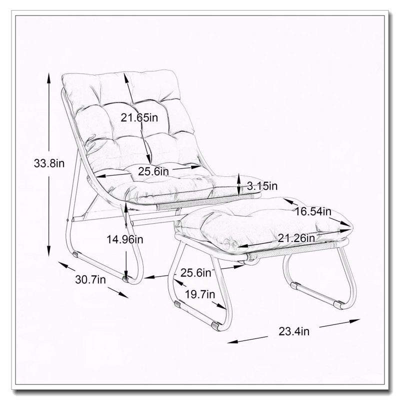 Chaise longue d'extérieur avec repose-pieds pour patio, Rose