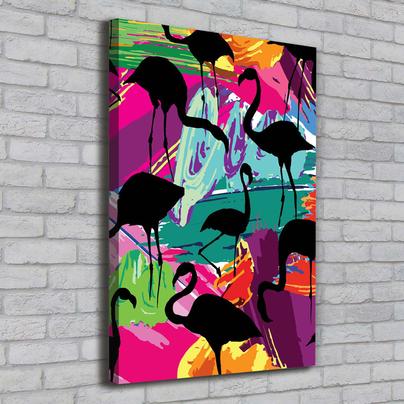 Flamingos - Wrapped Canvas Print
