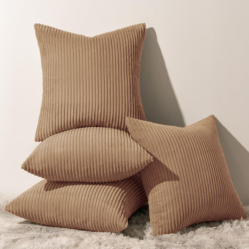 Corduroy Throw Pillow, Camel