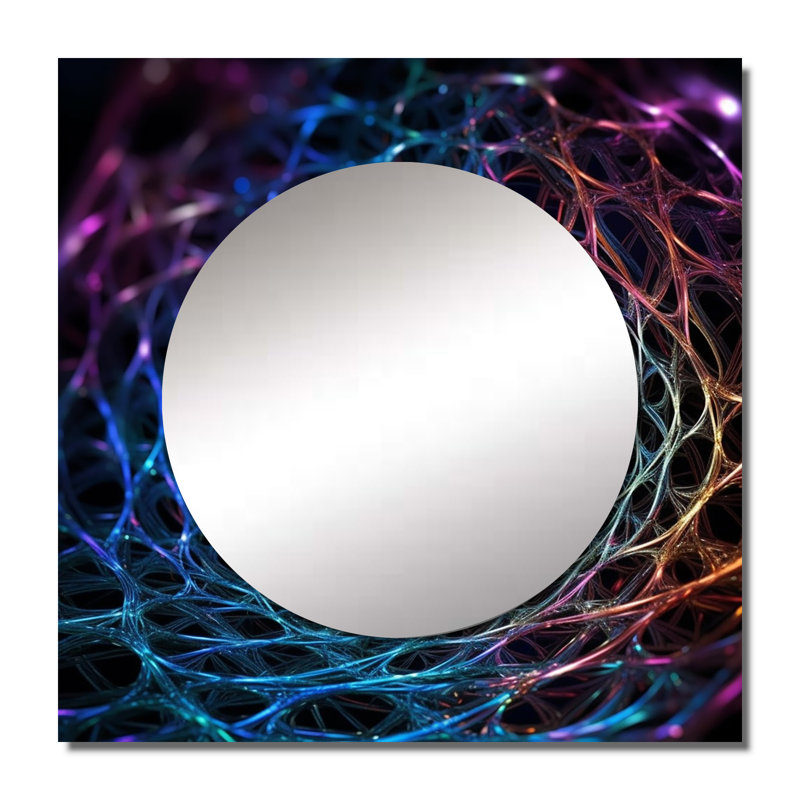 Infinity Net Space Matrix I - art mural miroir de salon Fractals, 23 po x 23 po