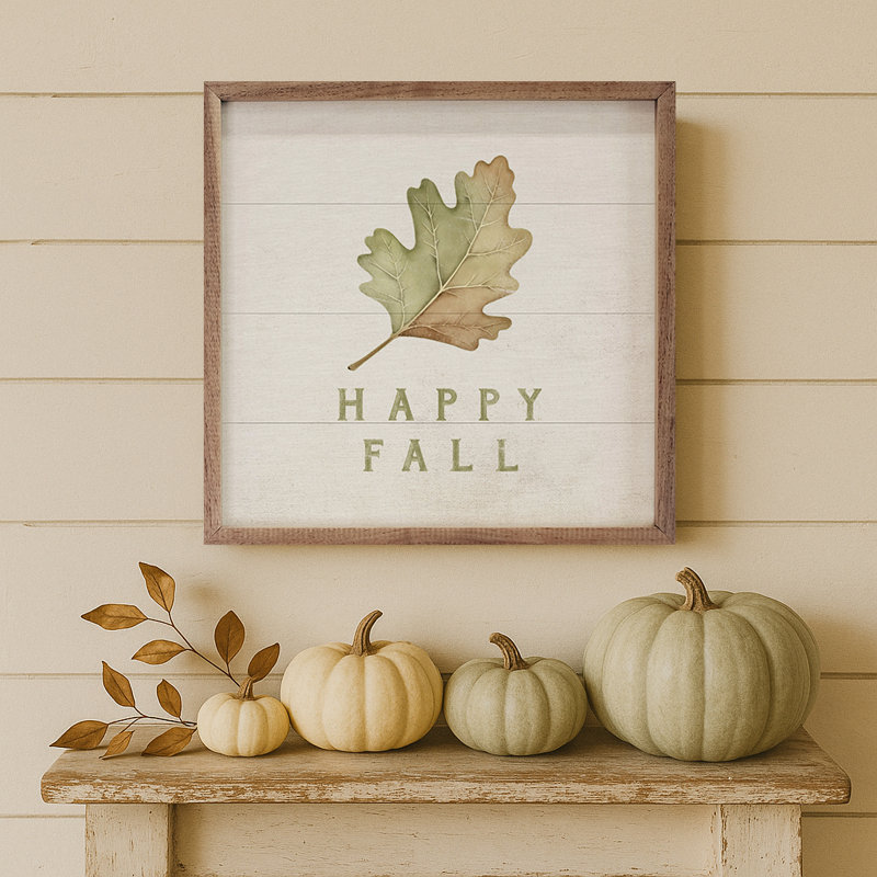 Happy Fall Leaf, 8" H x 8" W