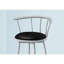 Ensemble de 2 tabourets pivotants, hauteur de bar, structure en métal gris, siège d'aspect cuir noir, tabourets de hauteur contemporaine, design moderne rembourré