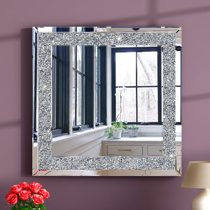 Miroir d'appoint mural Faustine, 23,6 po x 23,6 po