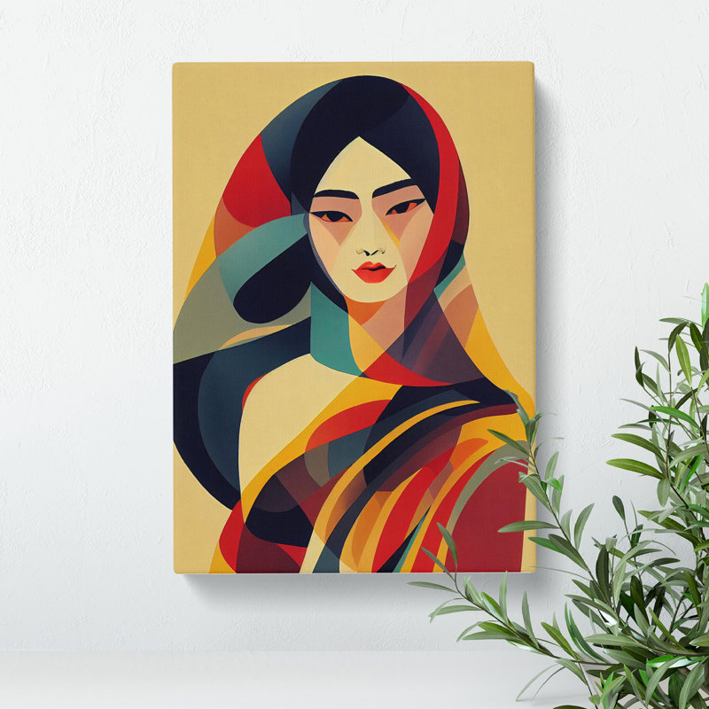 Abstract Woman Portrait No.2 - Wrapped Canvas, 50cm H x 35cm W x 3cm D