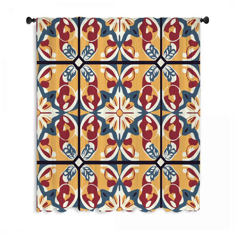 Rideaux de fenêtre marocains, occultant et voilage - 1 panneau, L 50 po x L 96 po