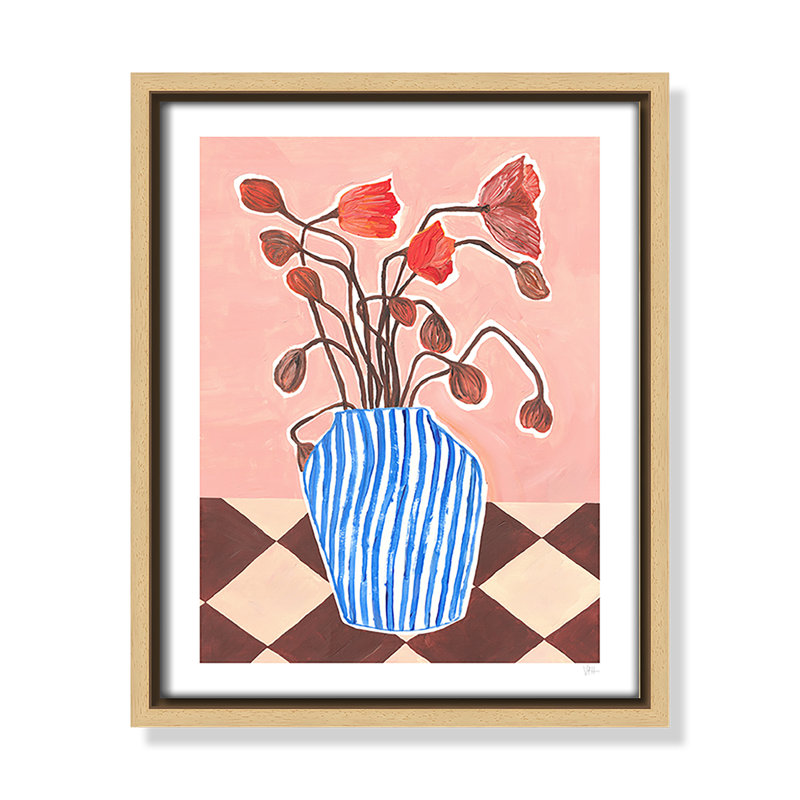 Poppies Print par Violets Print House, Toile avec cadre, Flotteur naturel, L 9,5 po x H 11,5 po